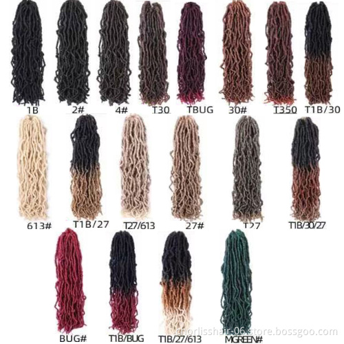 Natural 22 Inches Bobbi Boss Goddess Nu locks Wholesale Afro Faux Locs Twist Curly Synthetic Crochet Braiding Hair Extensions